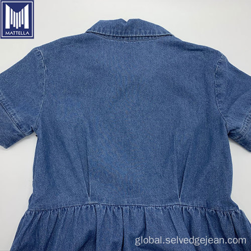 Cotton Spandex Denim Fabric For Shirts Vintage organic cotton denim clothes women long dress Manufactory